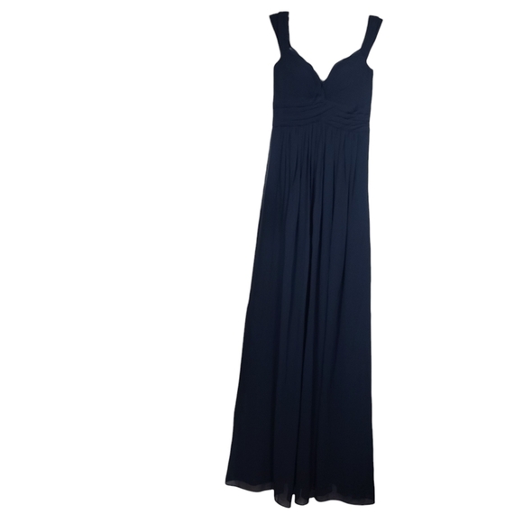NWT Bariano Chiffon Navy Blue Maxi Dress 4 - Picture 1 of 7